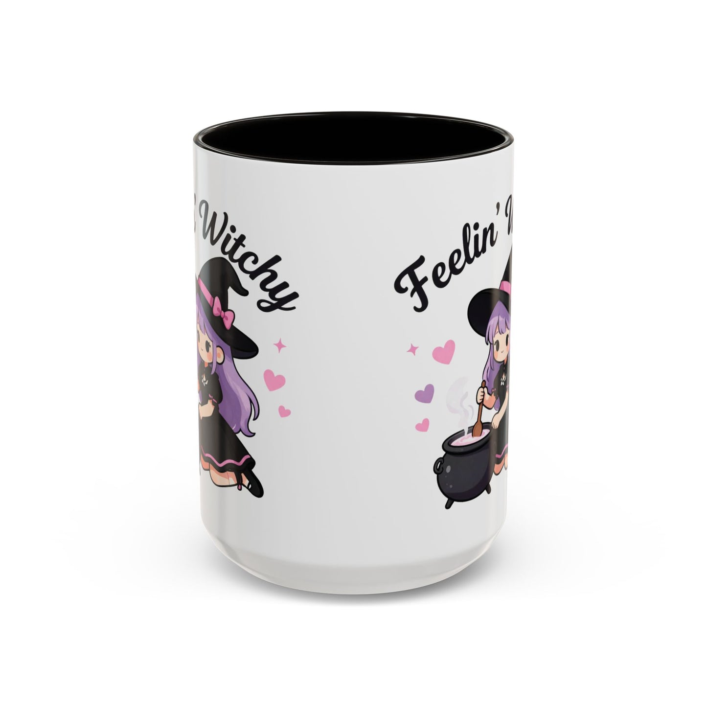 Feelin' Witchy Coffee Mug — Cute Kawaii Witch Illustration (11oz & 15oz)