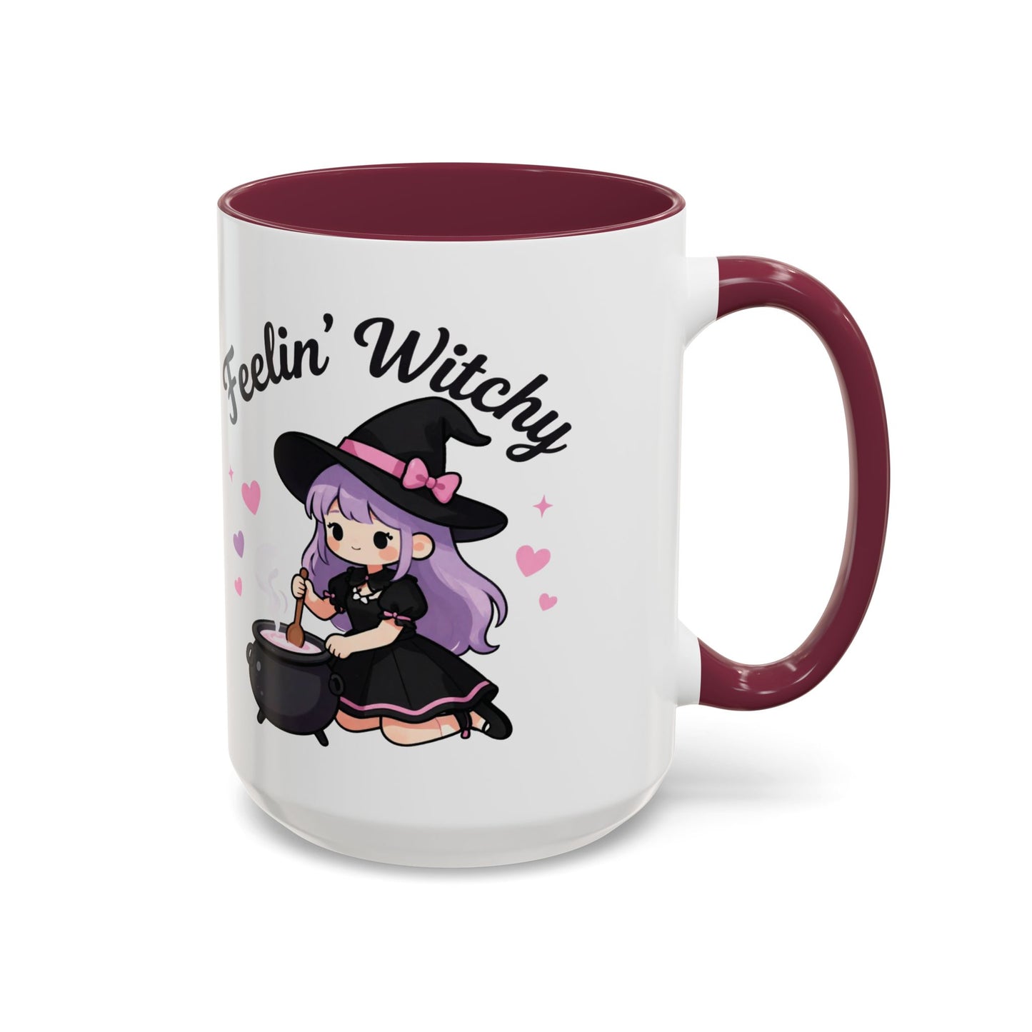 Feelin' Witchy Coffee Mug — Cute Kawaii Witch Illustration (11oz & 15oz)