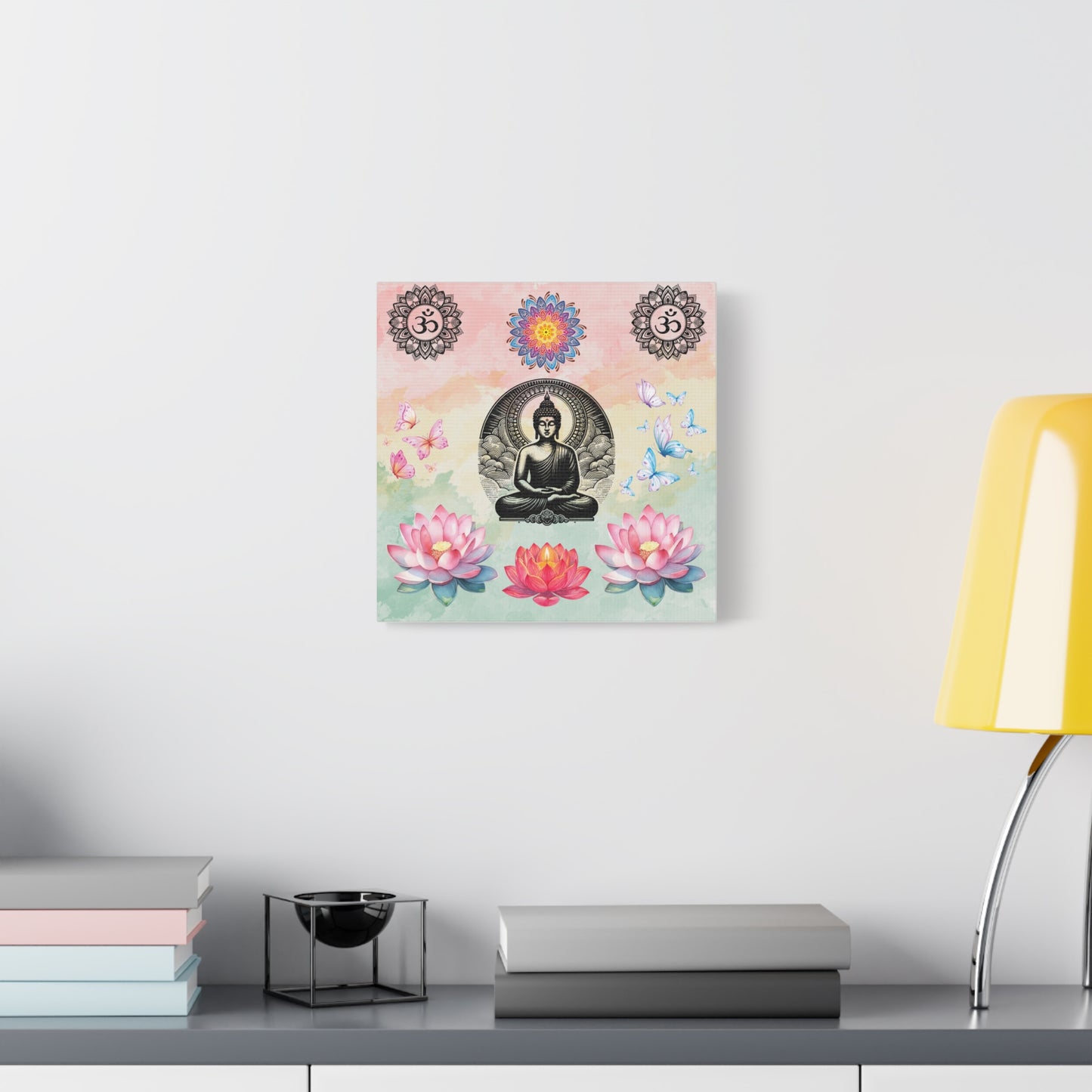 Buddha Lotus Meditation Canvas — Om Mandala Wall Art