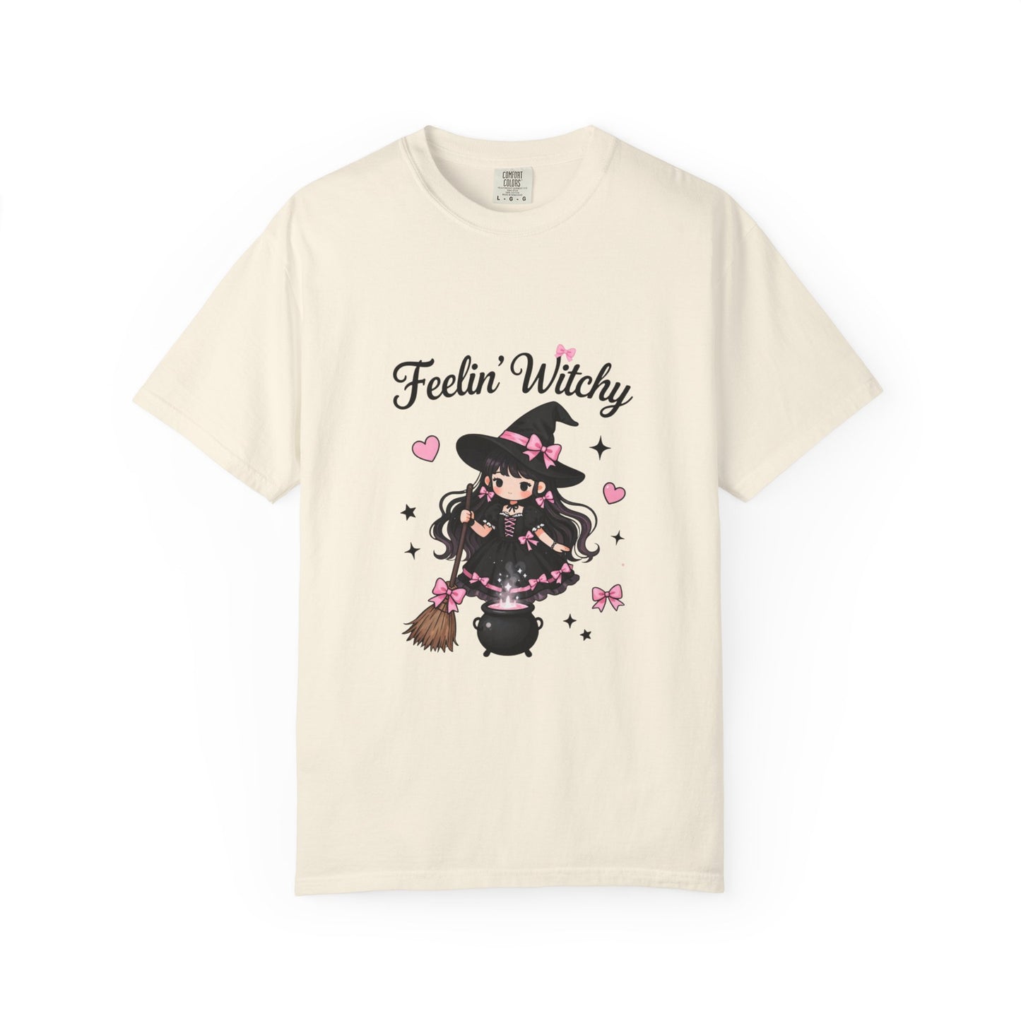 Feelin' Witchy T-Shirt — Cute Kawaii Witch Graphic Tee for Halloween & Everyday