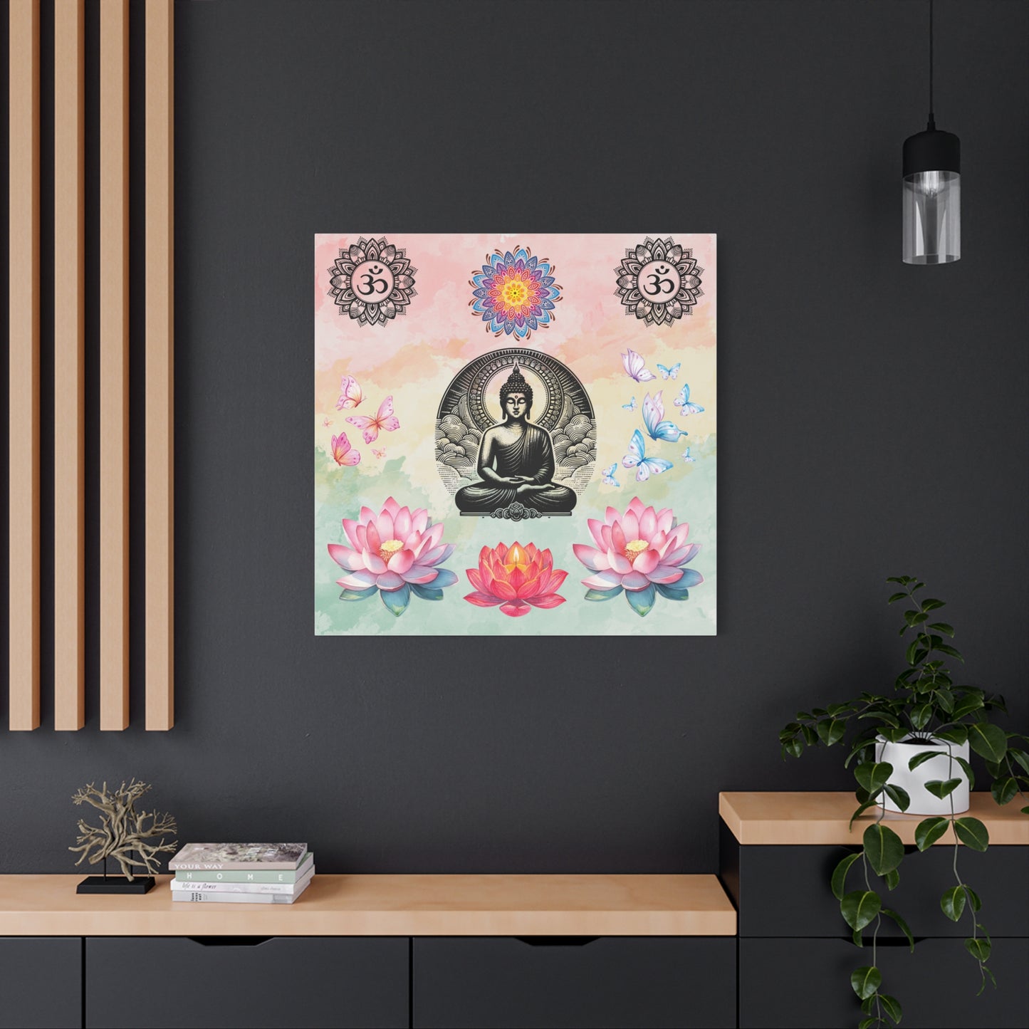Buddha Lotus Meditation Canvas — Om Mandala Wall Art