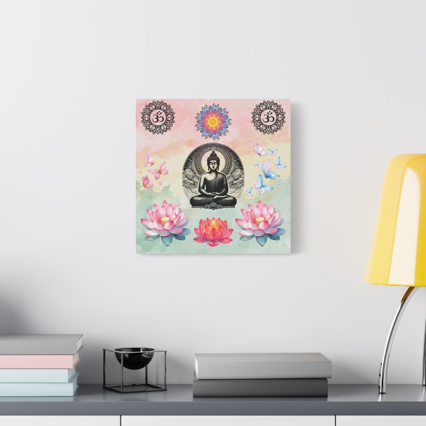 Buddha Lotus Meditation Canvas — Om Mandala Wall Art