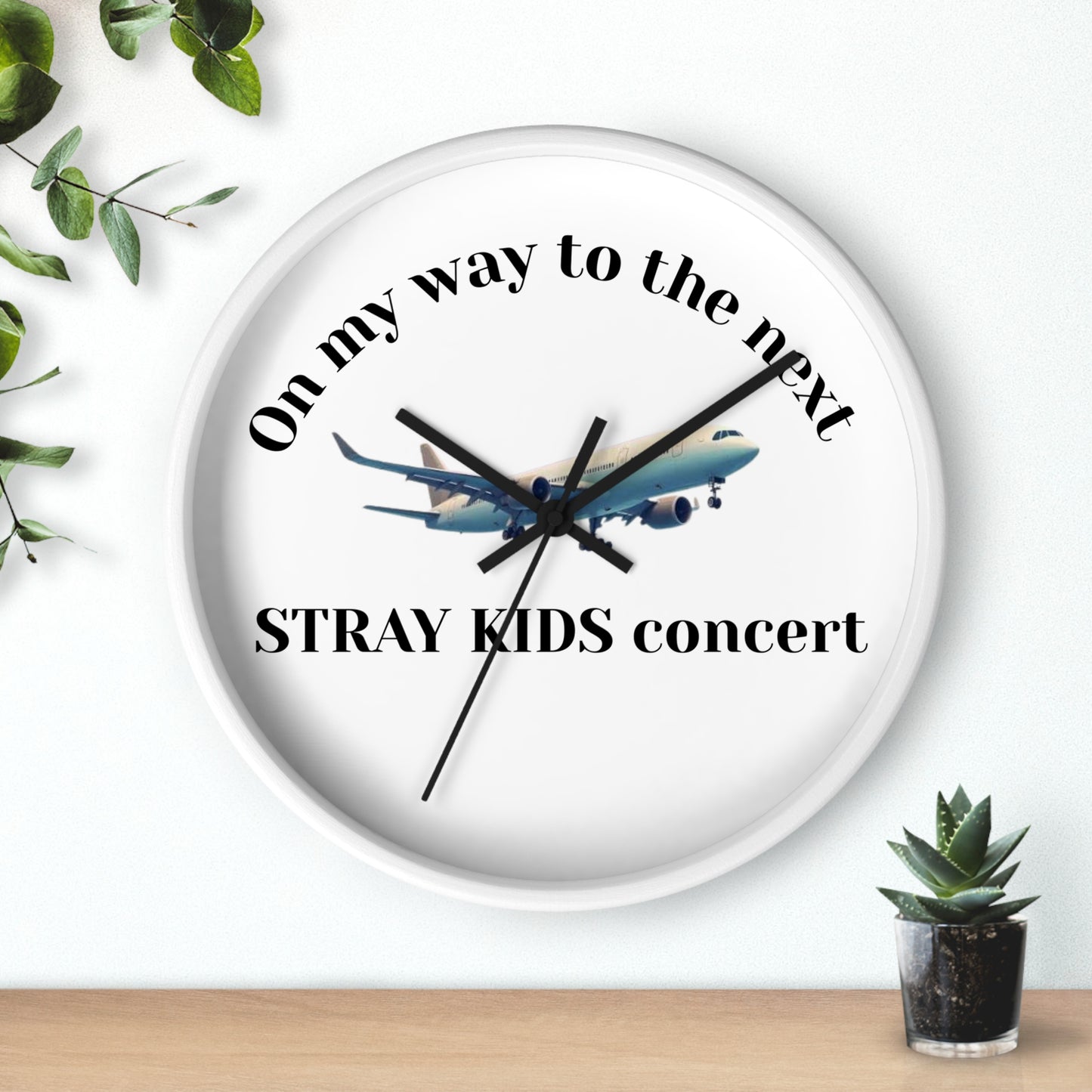 Wall Clock — "On my way to the next STRAY KIDS concert" Plane Design
