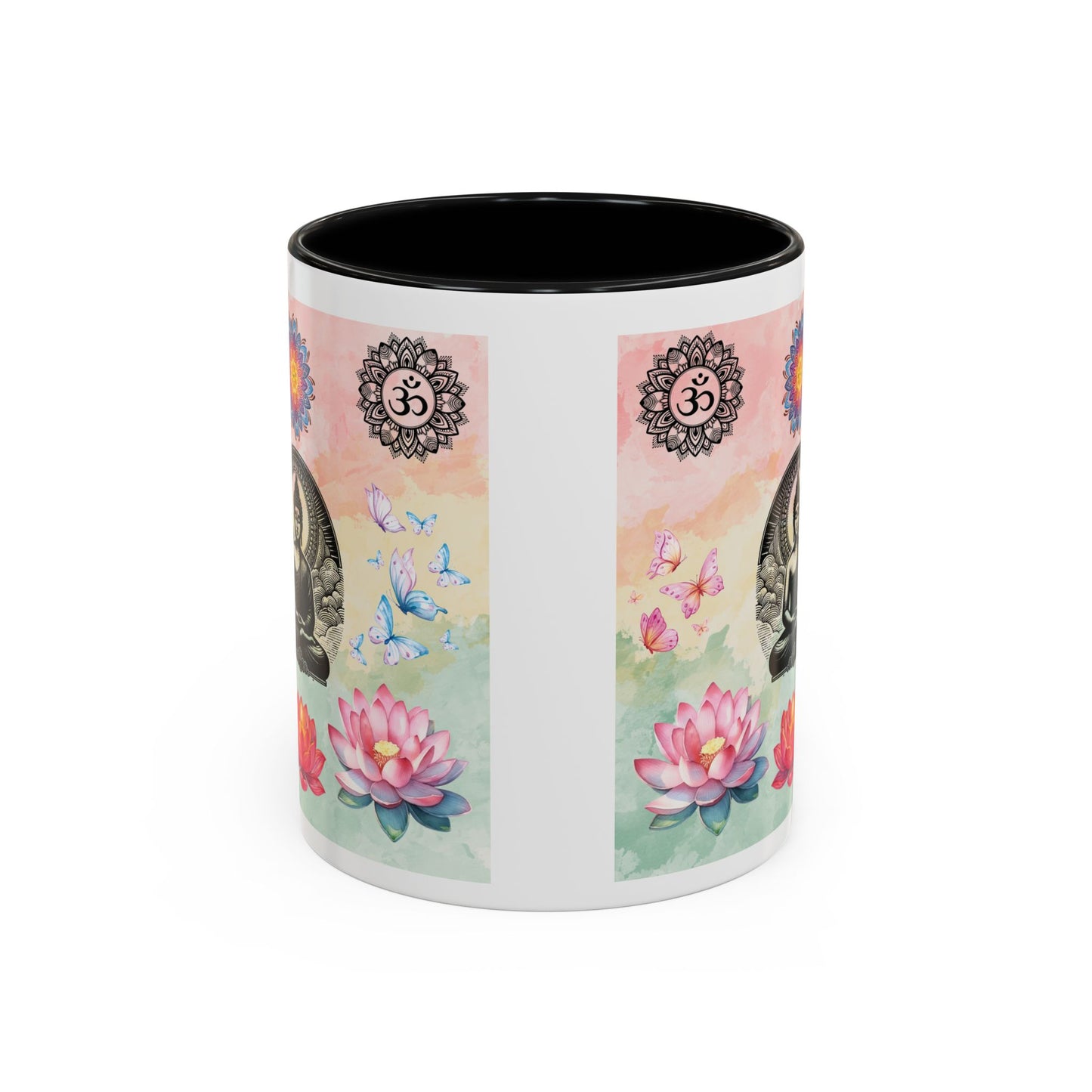 Buddha Lotus Accent Coffee Mug — Meditation, Om & Chakra Spiritual Tea Cup