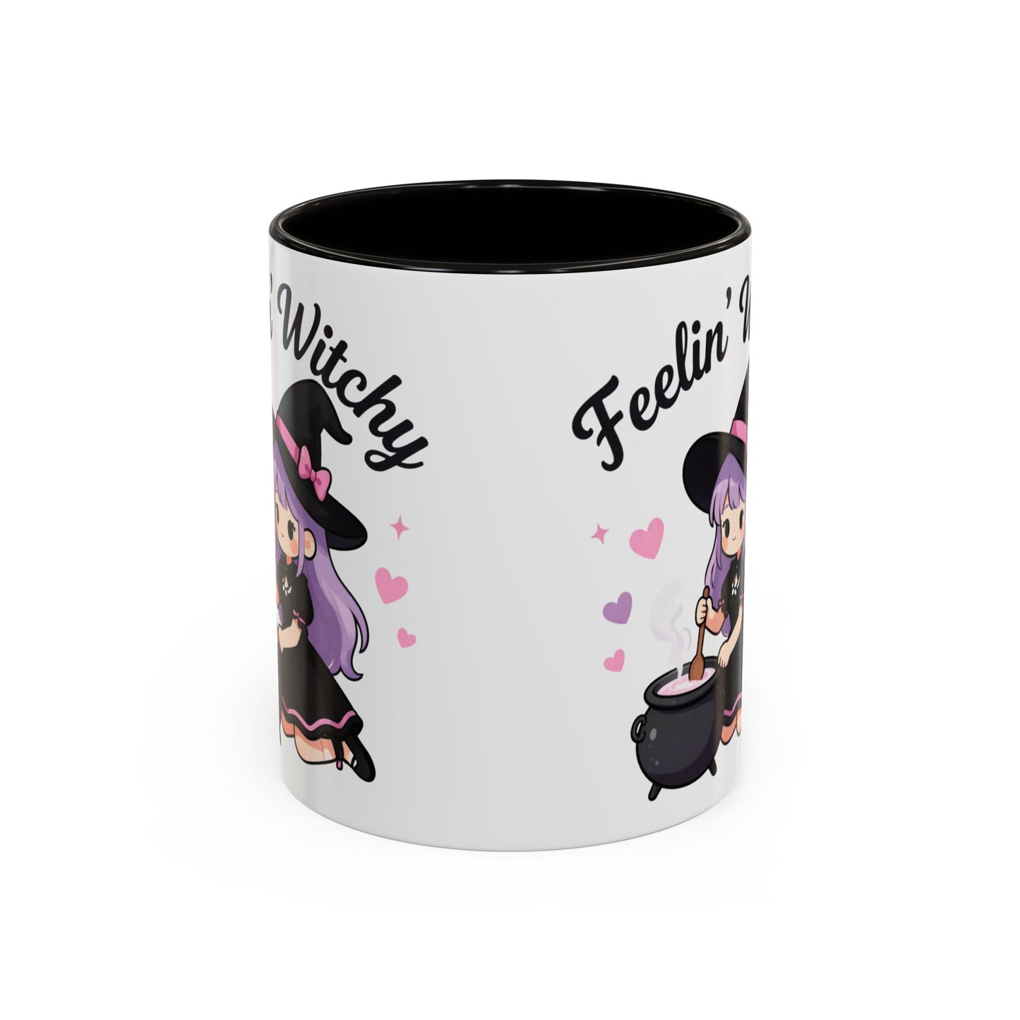 Feelin' Witchy Coffee Mug — Cute Kawaii Witch Illustration (11oz & 15oz)
