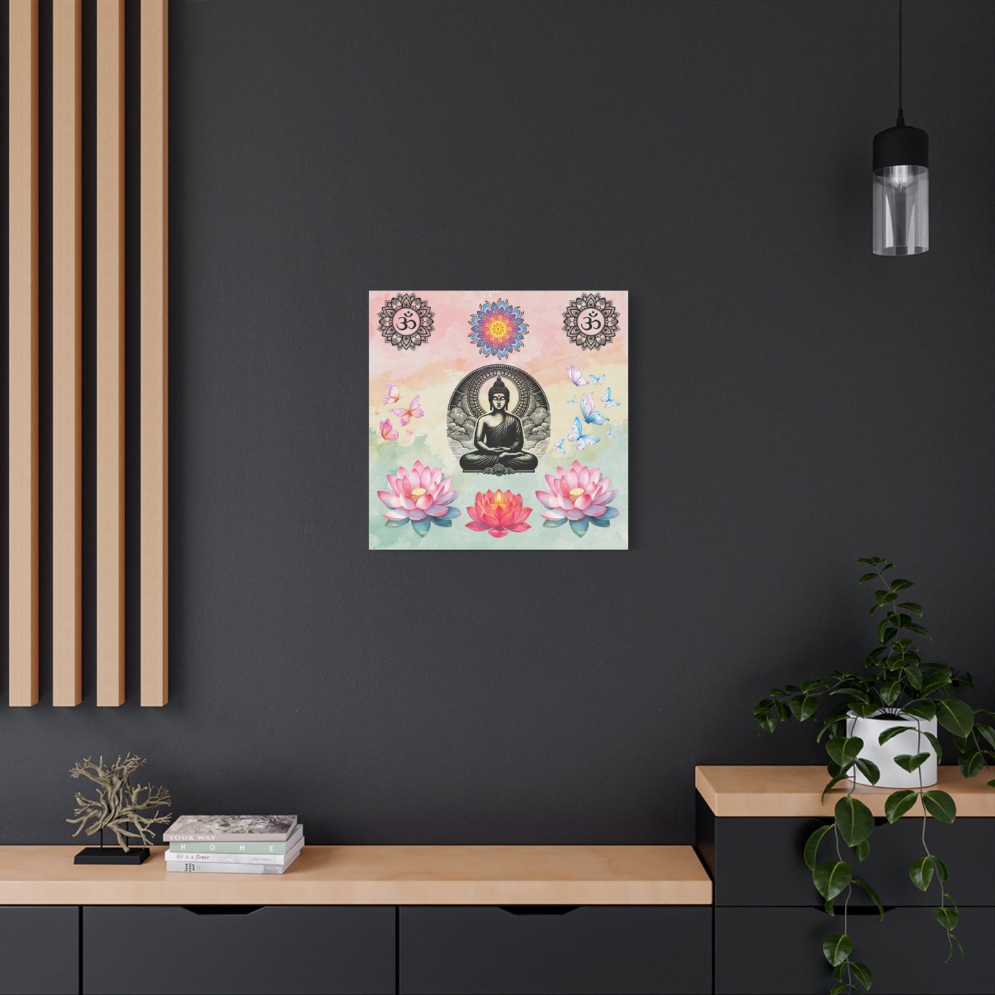 Buddha Lotus Meditation Canvas — Om Mandala Wall Art