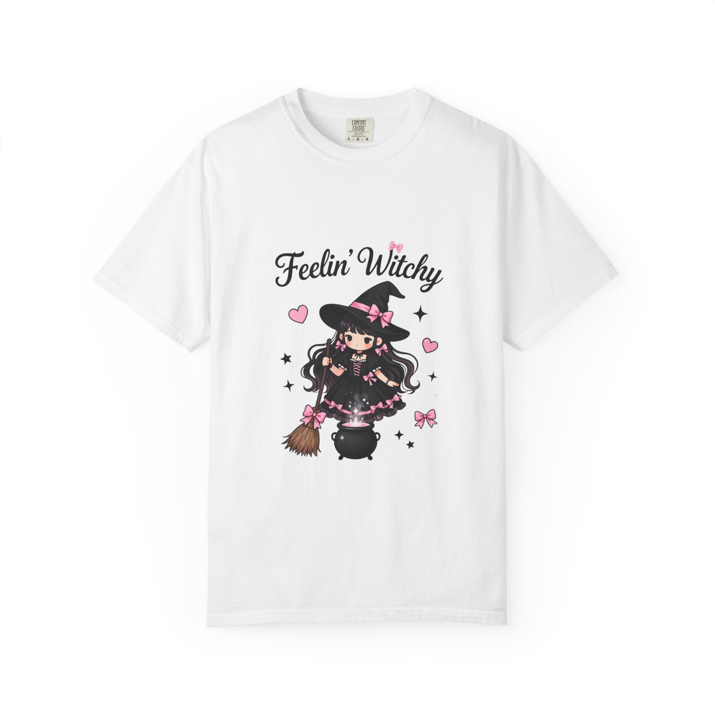 Feelin' Witchy T-Shirt — Cute Kawaii Witch Graphic Tee for Halloween & Everyday