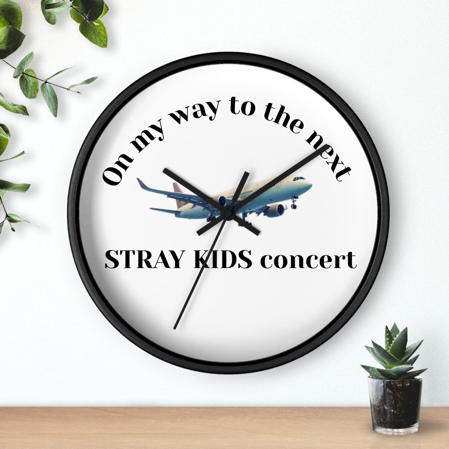 Wall Clock — "On my way to the next STRAY KIDS concert" Plane Design