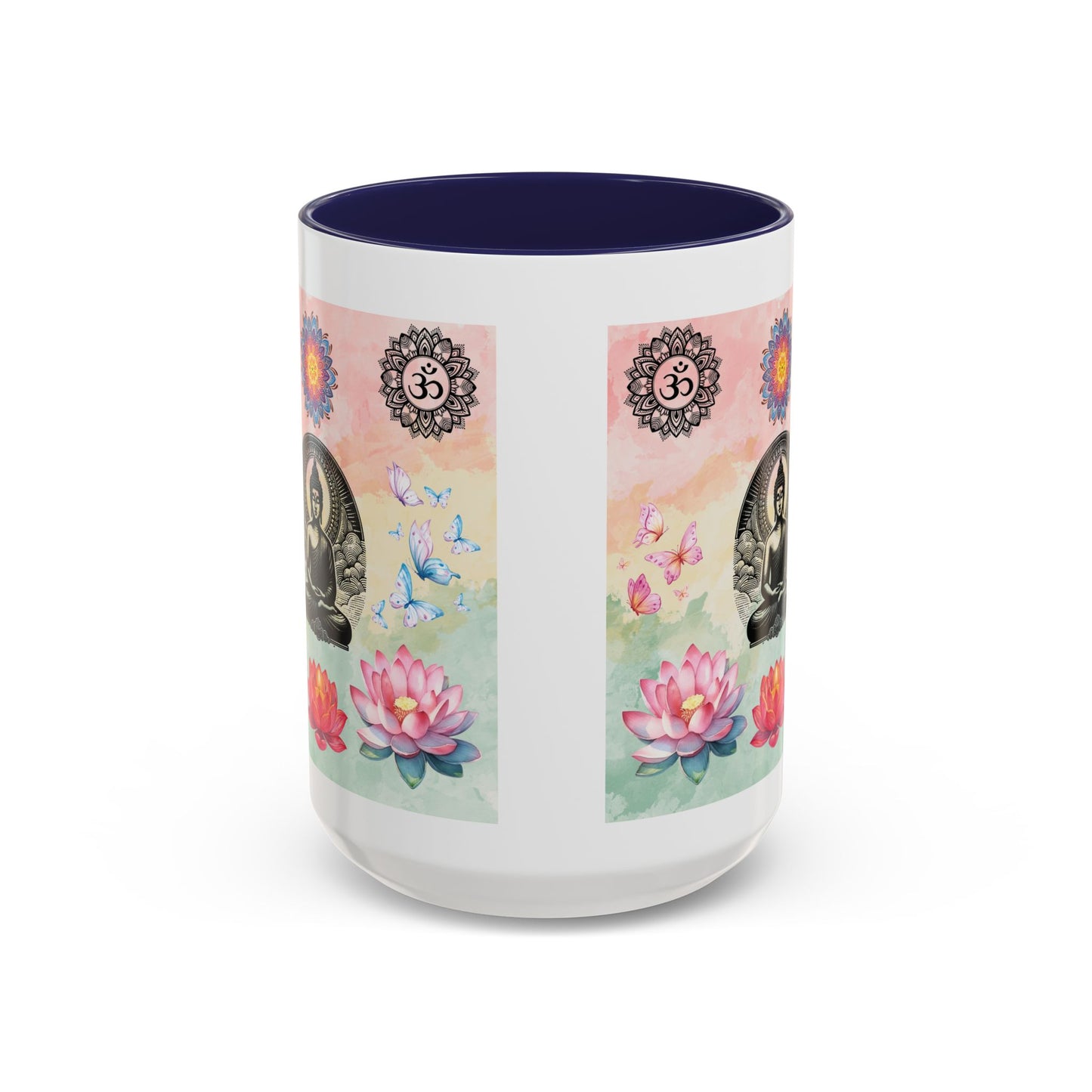 Buddha Lotus Accent Coffee Mug — Meditation, Om & Chakra Spiritual Tea Cup