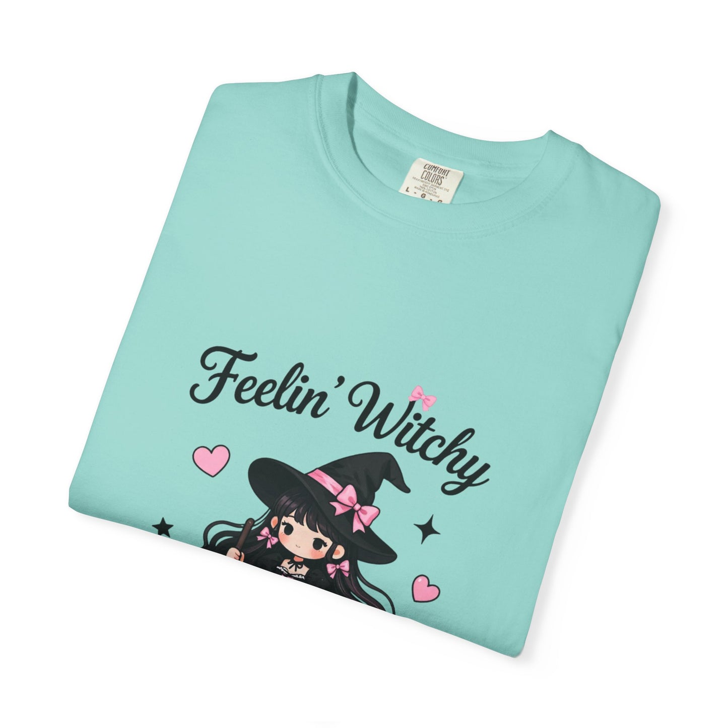 Feelin' Witchy T-Shirt — Cute Kawaii Witch Graphic Tee for Halloween & Everyday
