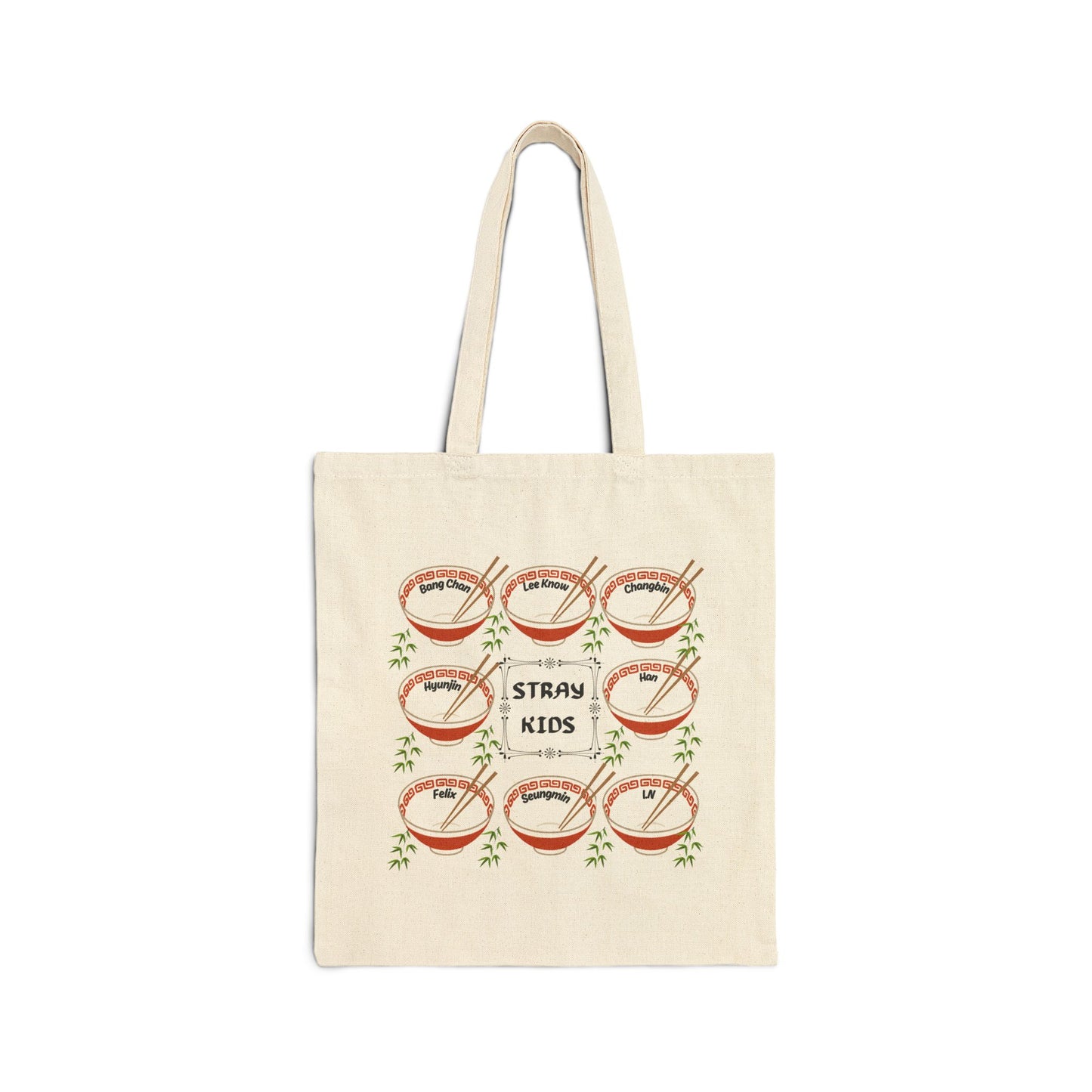 Stray Kids Ramen Bowl Graphic Cotton Canvas Tote