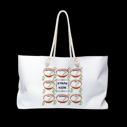 Stray Kids Ramen Bowl Weekender Bag — K-Pop Tote for Travel & Concerts