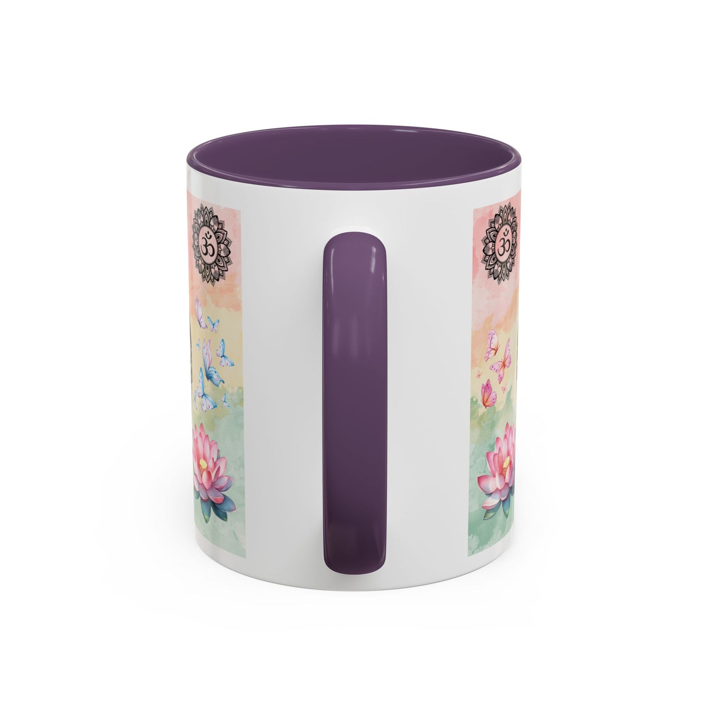 Buddha Lotus Accent Coffee Mug — Meditation, Om & Chakra Spiritual Tea Cup