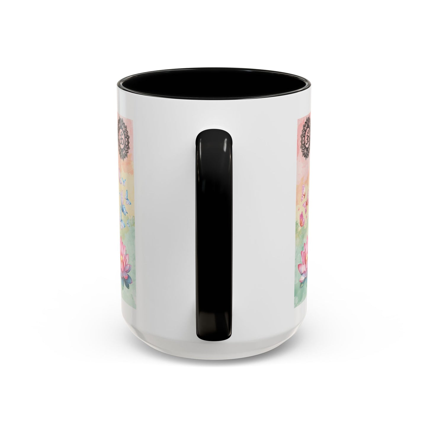 Buddha Lotus Accent Coffee Mug — Meditation, Om & Chakra Spiritual Tea Cup