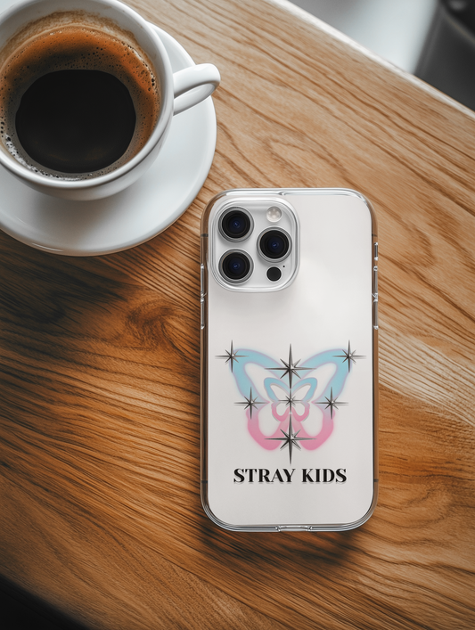 Stray Kids Sparkle Butterfly Phone Case — K-Pop Fan Protective Phone Cover