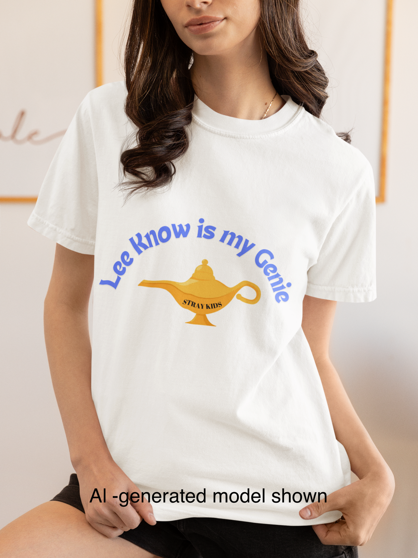 “Lee Know is my Genie” Tee, STRAY KIDS fan Oversized Graphic Boxy T‑Shirt