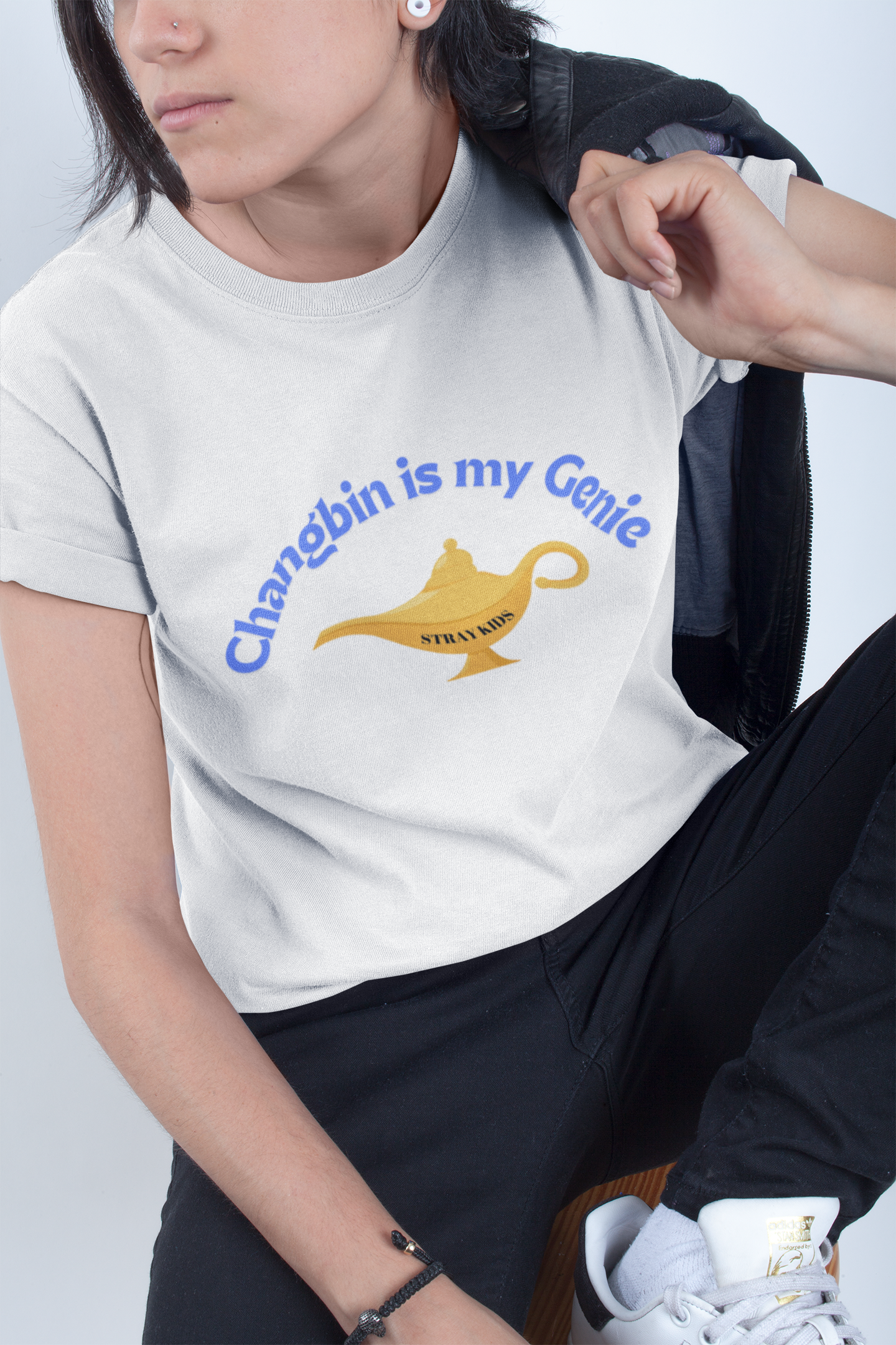 “Changbin Is my Genie”, Tee STRAY KIDS fan Oversized Graphic Boxy T-Shirt