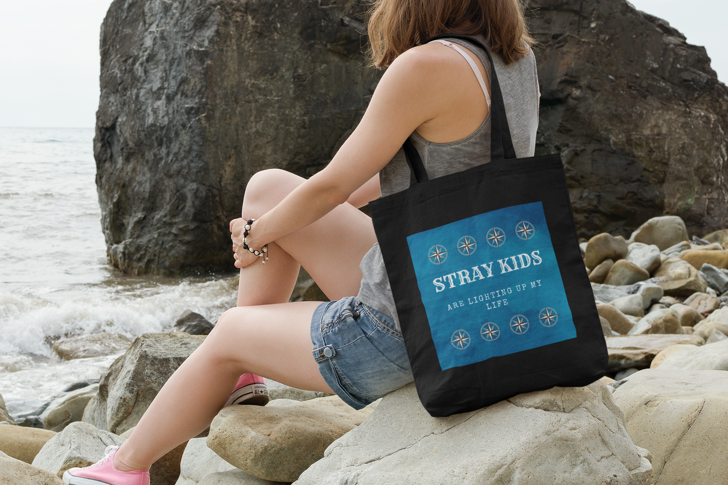 Stray Kids Fan Tote Bag — "Stray Kids Are Lighting Up My Life" Laptop & Concert Bag