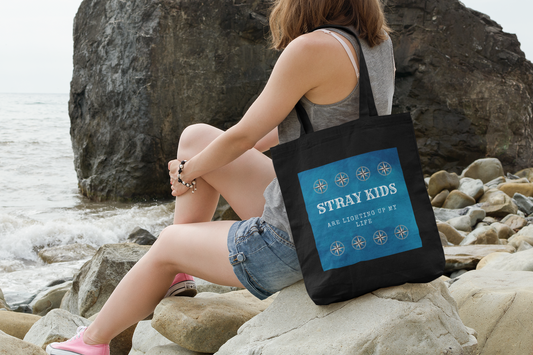 Stray Kids Fan Tote Bag — "Stray Kids Are Lighting Up My Life" Laptop & Concert Bag