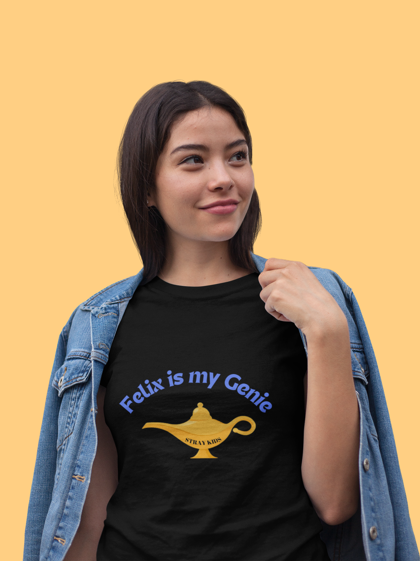 “Felix is my Genie” Tee, STRAY KIDS fan Oversized Graphic Boxy T-Shirt